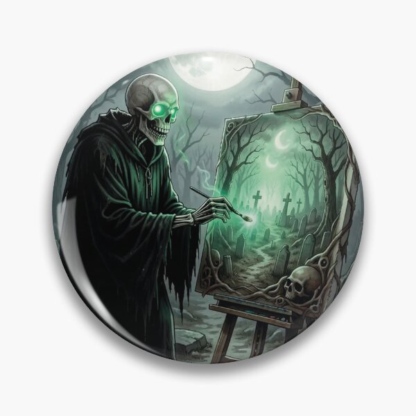 Item preview, The Grim Reaper is painting a picture in the cemetery. Night of the Living Dead. designed and sold by MagelliShop.