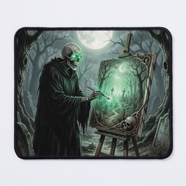 Item preview, The Grim Reaper is painting a picture in the cemetery. Night of the Living Dead. designed and sold by MagelliShop.
