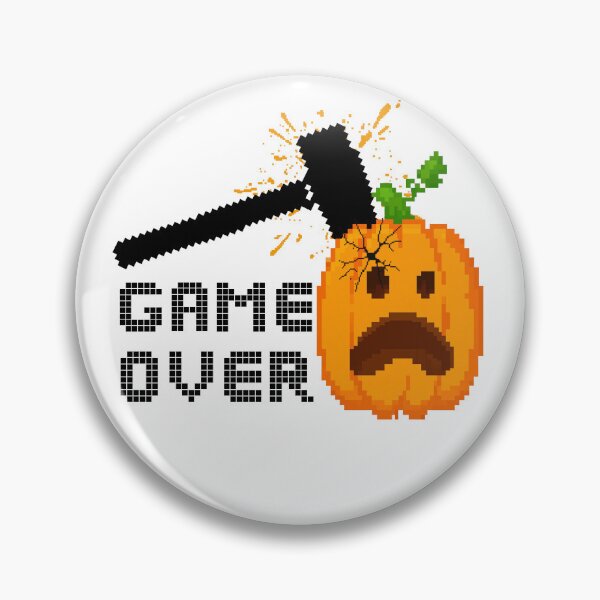 Item preview, Game Over Pixel Pumpkin Smash Retro Halloween Gamer | Dark Ink Edition designed and sold by SunandShade.