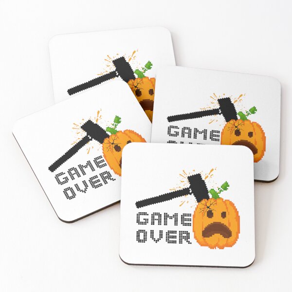 Item preview, Game Over Pixel Pumpkin Smash Retro Halloween Gamer | Dark Ink Edition designed and sold by SunandShade.