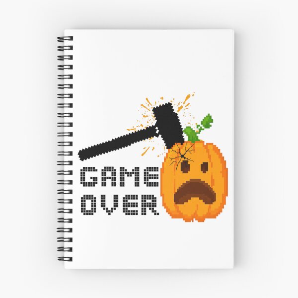 Item preview, Game Over Pixel Pumpkin Smash Retro Halloween Gamer | Dark Ink Edition designed and sold by SunandShade.