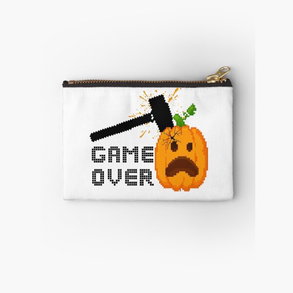 Item preview, Game Over Pixel Pumpkin Smash Retro Halloween Gamer | Dark Ink Edition designed and sold by SunandShade.