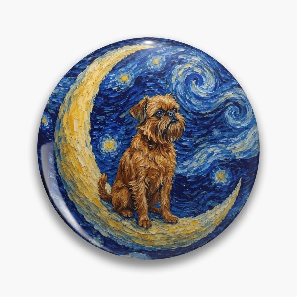 Item preview, Funny Brussels Griffon Starry Night Painting Cute Moon Stars Mom Dad Kids designed and sold by FurryHavenPH.