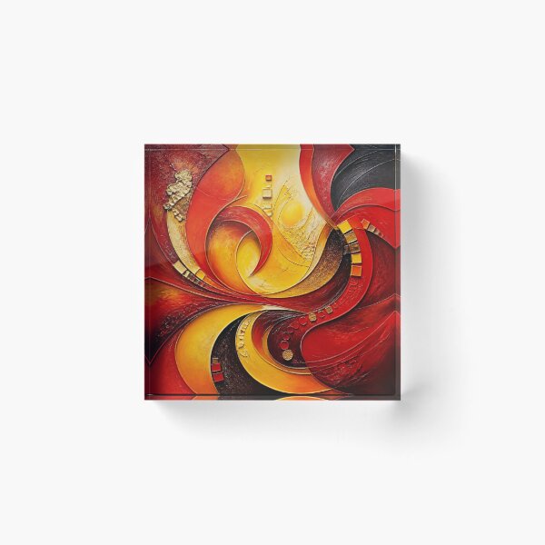 Item preview, Golden Swirls of Red Abstract Art designed and sold by Harmonic_Layers.