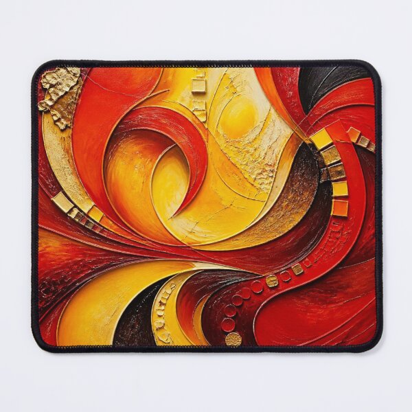 Item preview, Golden Swirls of Red Abstract Art designed and sold by Harmonic_Layers.