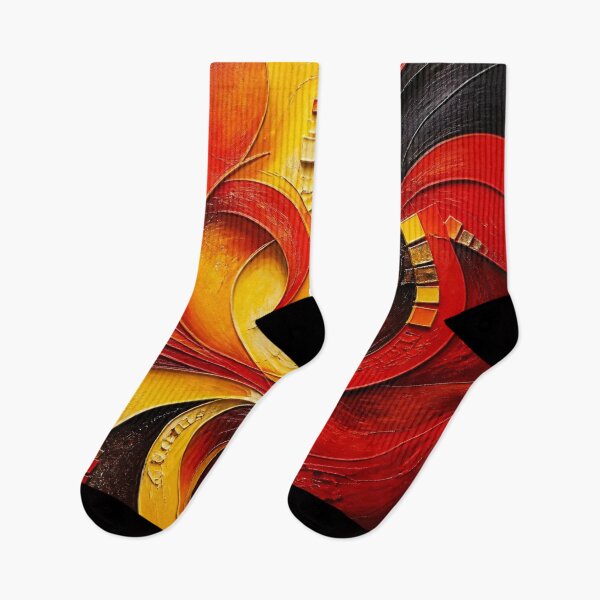 Item preview, Golden Swirls of Red Abstract Art designed and sold by Harmonic_Layers.
