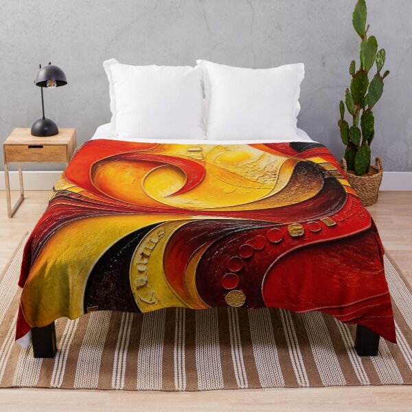 Item preview, Golden Swirls of Red Abstract Art designed and sold by Harmonic_Layers.
