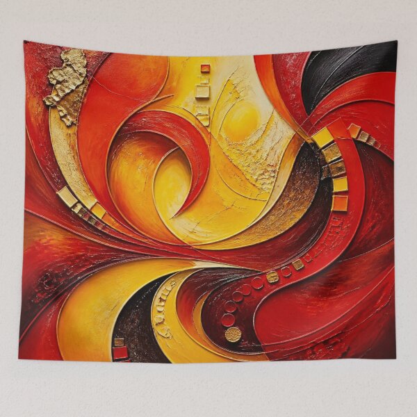Item preview, Golden Swirls of Red Abstract Art designed and sold by Harmonic_Layers.