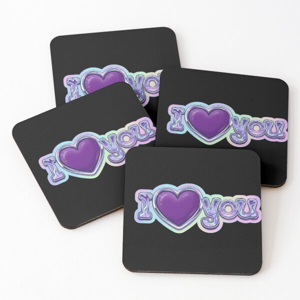 Item preview, I Purple Heart You Cute Kpop Aesthetic Minimalist Design / Y2k / Kpop Fan Stan Tshirts, stickers, mugs, pins, phone cases etc.  designed and sold by TeenLake.