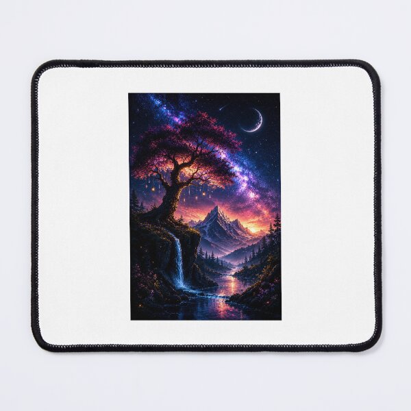 Item preview, Tree of Dreams: Cosmic Night and Sunset Mountain Landscape designed and sold by Ak-art-shop.