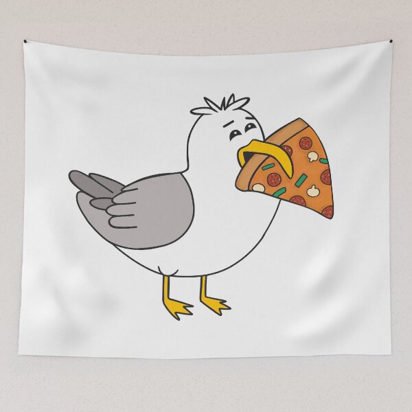 Item preview, Seagull Eating A Pepperoni Pizza Slice designed and sold by Sartoris Art.