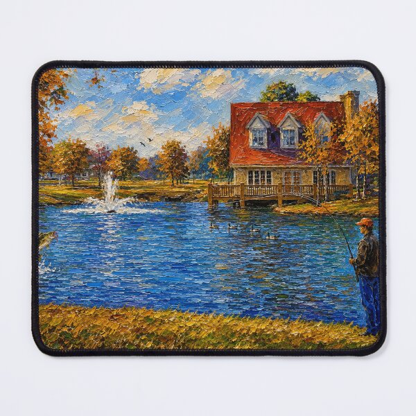 Item preview, Fishing at the Cottage Pond designed and sold by SuperCoolDuds.