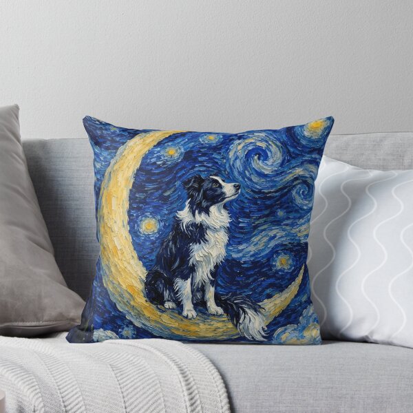 Item preview, Funny Border Collie Starry Night Painting Cute Moon Stars Mom Dad Kids designed and sold by FurryHavenPH.