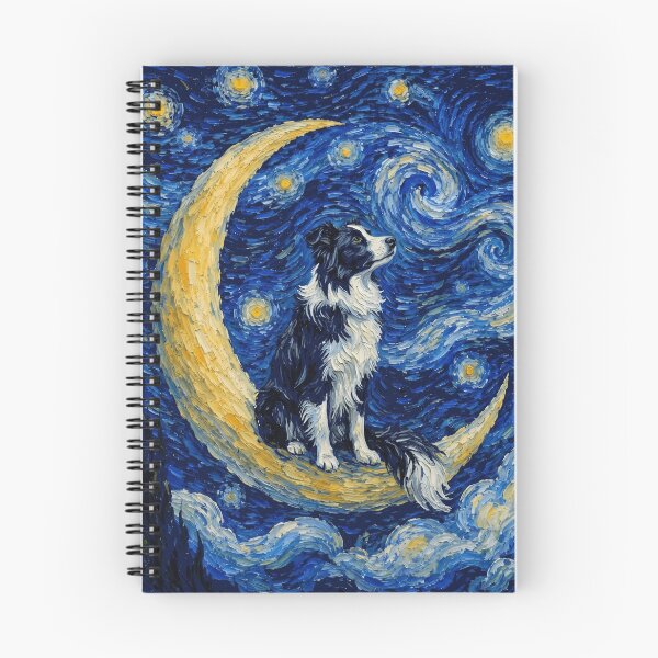 Item preview, Funny Border Collie Starry Night Painting Cute Moon Stars Mom Dad Kids designed and sold by FurryHavenPH.