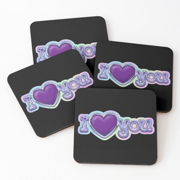 Item preview, I Purple Heart You Cute Kpop Aesthetic Minimalist Design / Y2k / Kpop Fan Stan Tshirts, stickers, mugs, pins, phone cases etc.  designed and sold by TeenLake.