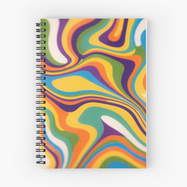 Item preview, Vibrant Psychedelic Retro 70s Liquid Marble Swirl Wall Art Colorful Groovy Abstract Waves Pattern Print in Rainbow Tones designed and sold by SurfaceCraft Studio.