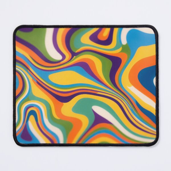 Item preview, Vibrant Psychedelic Retro 70s Liquid Marble Swirl Wall Art Colorful Groovy Abstract Waves Pattern Print in Rainbow Tones designed and sold by SurfaceCraft Studio.