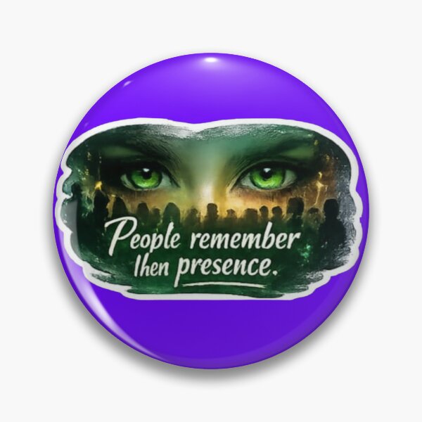 Item preview, People Remember Their Presence Green Emerald Eyes Quote Sticker designed and sold by Scro-Ciob-Shop.