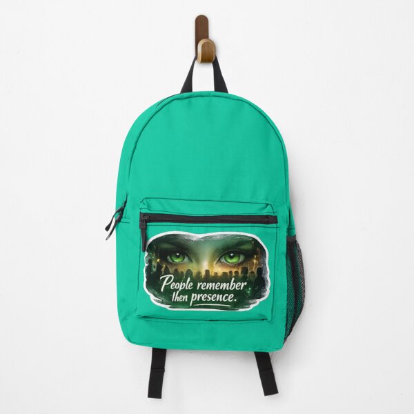 Item preview, People Remember Their Presence Green Emerald Eyes Quote Sticker designed and sold by Scro-Ciob-Shop.