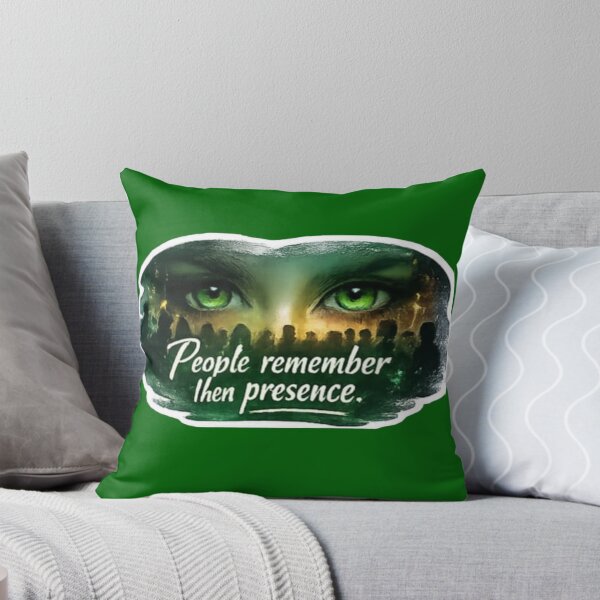 Item preview, People Remember Their Presence Green Emerald Eyes Quote Sticker designed and sold by Scro-Ciob-Shop.