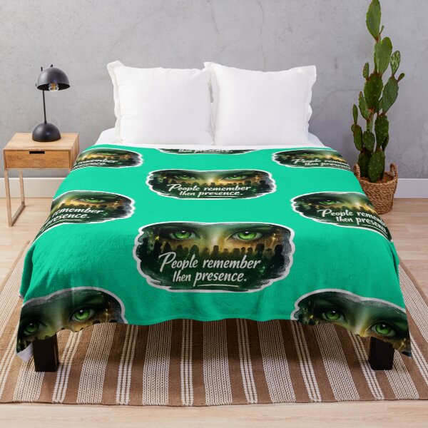 Item preview, People Remember Their Presence Green Emerald Eyes Quote Sticker designed and sold by Scro-Ciob-Shop.