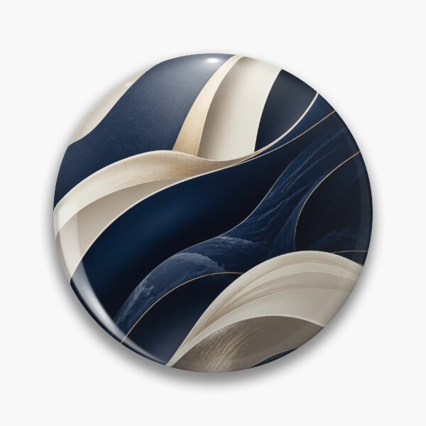 Item preview, Elegant Navy and Gold Swirling Abstract Waves designed and sold by Harmonic_Layers.