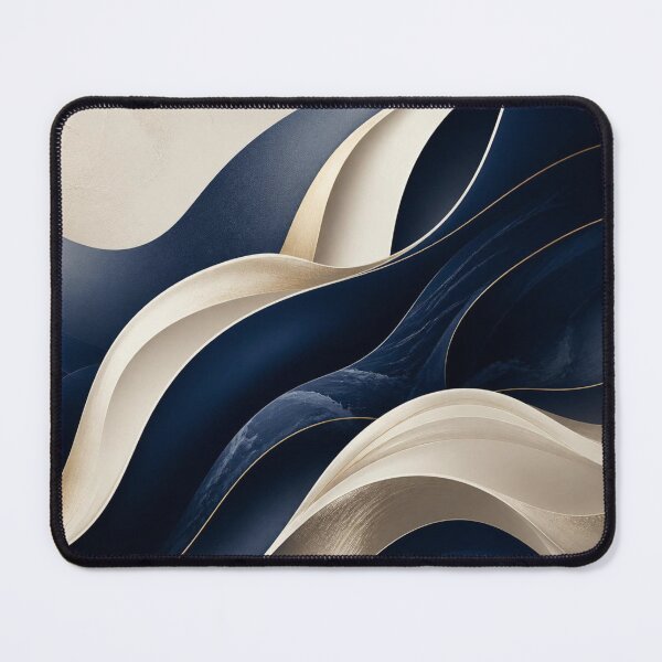 Item preview, Elegant Navy and Gold Swirling Abstract Waves designed and sold by Harmonic_Layers.
