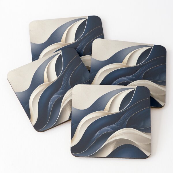 Item preview, Elegant Navy and Gold Swirling Abstract Waves designed and sold by Harmonic_Layers.