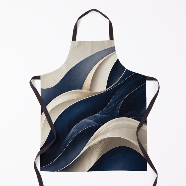 Item preview, Elegant Navy and Gold Swirling Abstract Waves designed and sold by Harmonic_Layers.