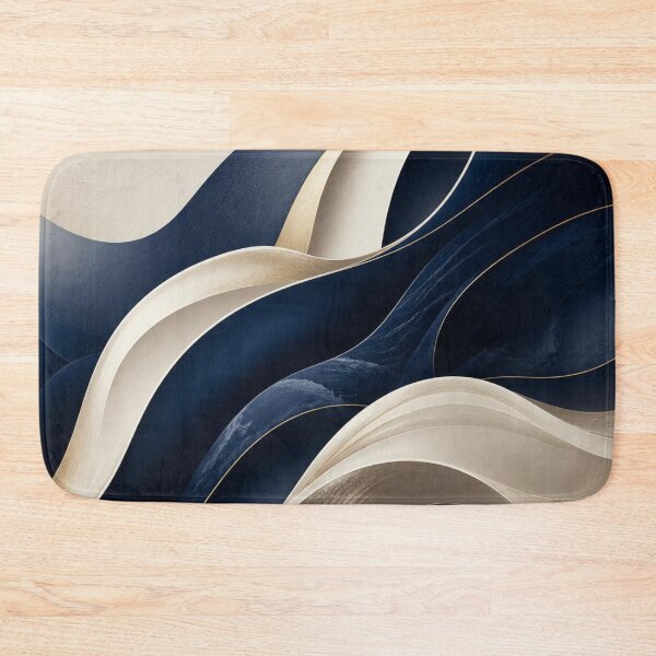 Item preview, Elegant Navy and Gold Swirling Abstract Waves designed and sold by Harmonic_Layers.
