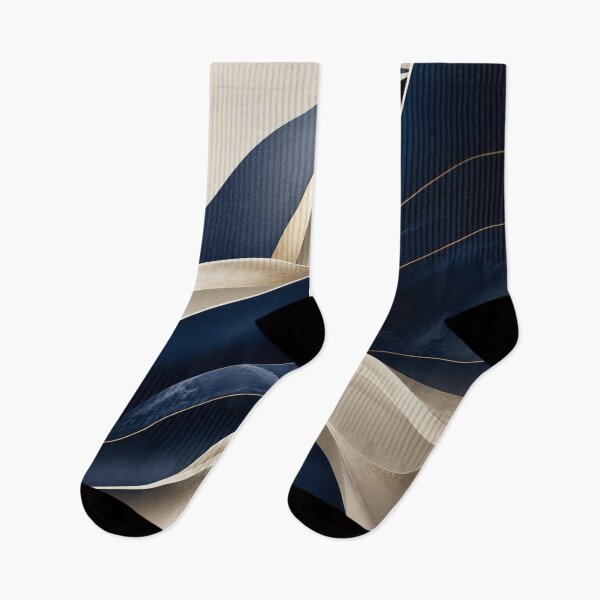 Item preview, Elegant Navy and Gold Swirling Abstract Waves designed and sold by Harmonic_Layers.