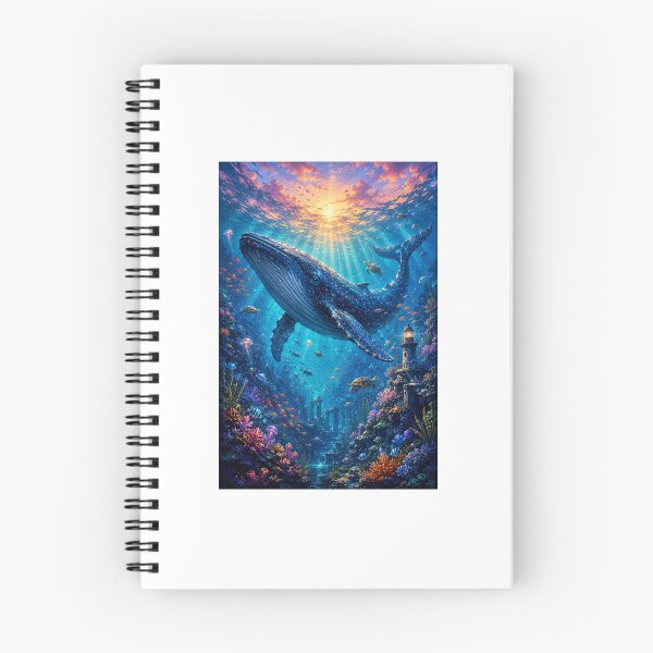Item preview, Majestic Realm: Cosmic Whale Underwater Sunset Artwork designed and sold by Ak-art-shop.