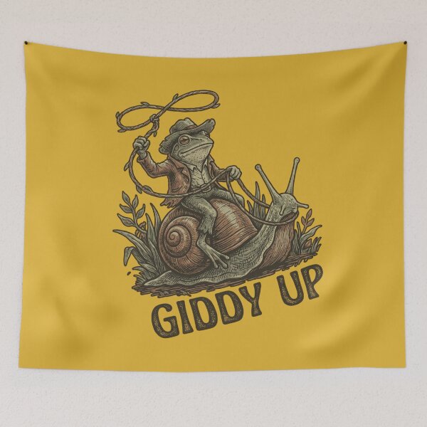 Item preview, Gritty Woodcut Frog Snail Rider Dark Streetwear Graphic designed and sold by Aesthetic Amphi-Lab.