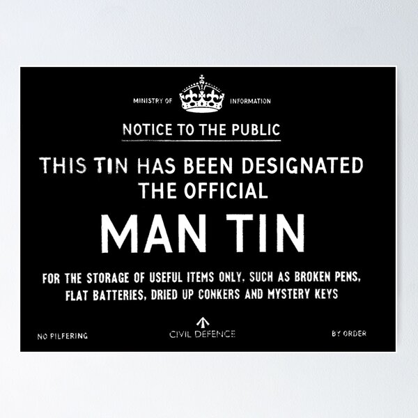 Item preview, Man Cave. Man Tin. Men`s stuff designed and sold by KALEIDOSCOPE UK.