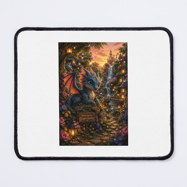 Item preview, Welcome to Dragon Garden: Cute Baby Dragon Fantasy Artwork designed and sold by Ak-art-shop.