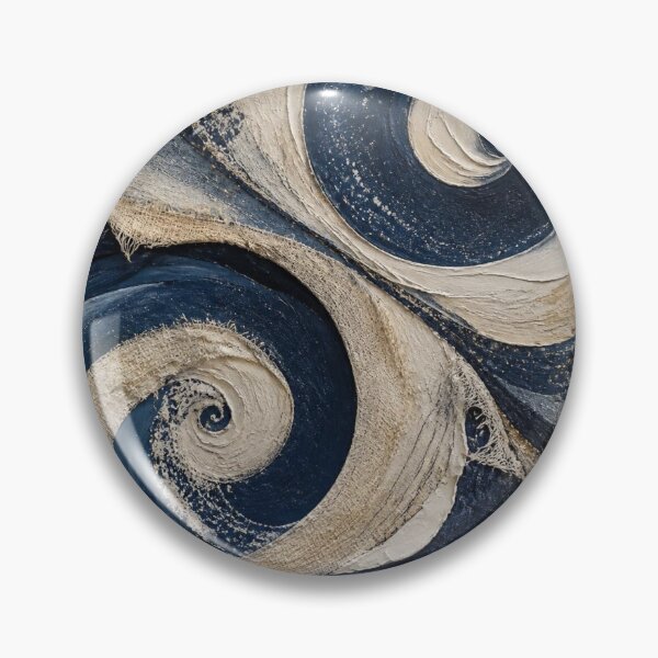 Item preview, Navy and Cream Textured Swirl Abstract Art designed and sold by Harmonic_Layers.