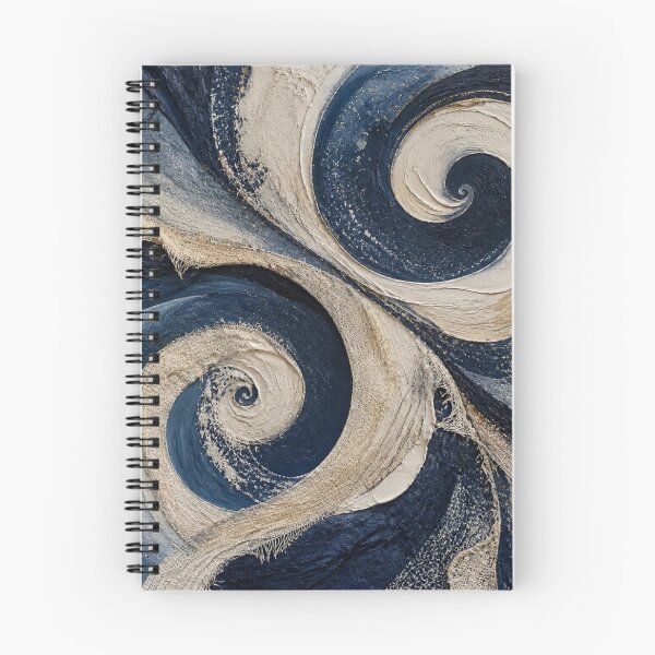 Item preview, Navy and Cream Textured Swirl Abstract Art designed and sold by Harmonic_Layers.