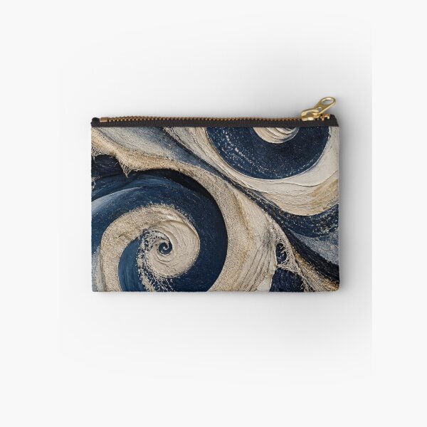Item preview, Navy and Cream Textured Swirl Abstract Art designed and sold by Harmonic_Layers.