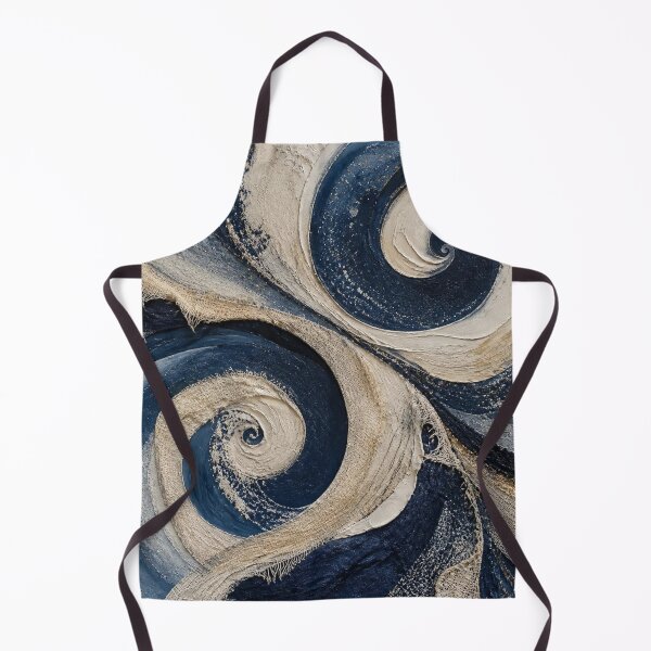 Item preview, Navy and Cream Textured Swirl Abstract Art designed and sold by Harmonic_Layers.