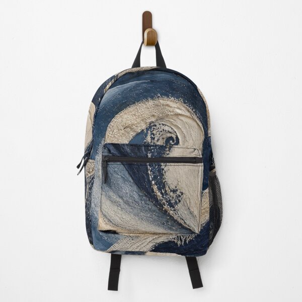 Item preview, Navy and Cream Textured Swirl Abstract Art designed and sold by Harmonic_Layers.
