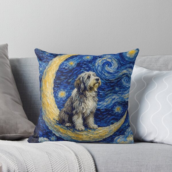 Item preview, Funny Bearded Collie Starry Night Painting Cute Moon Stars Mom Dad Kids designed and sold by FurryHavenPH.