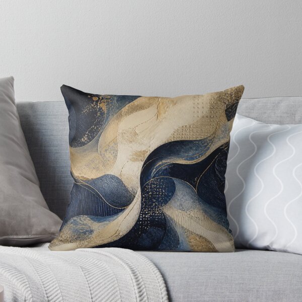 Item preview, Navy Blue and Gold Textured Abstract designed and sold by Harmonic_Layers.