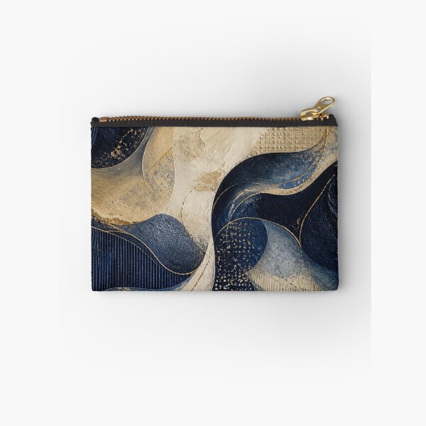 Item preview, Navy Blue and Gold Textured Abstract designed and sold by Harmonic_Layers.