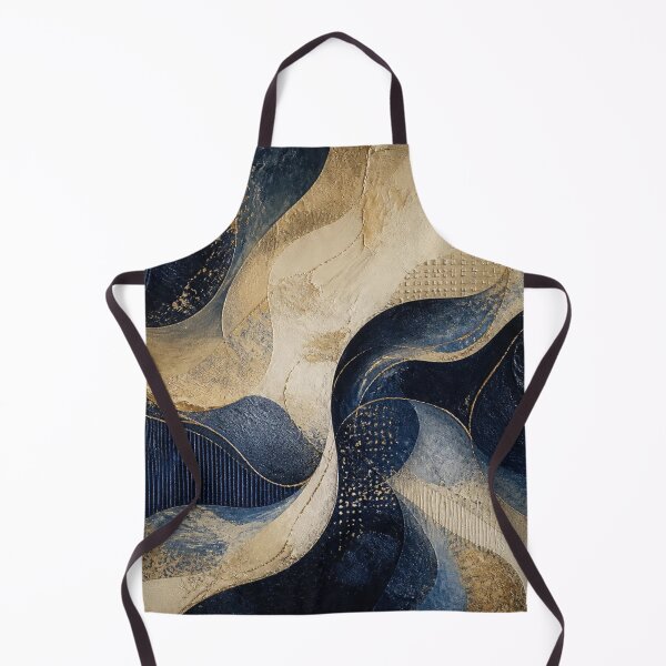 Item preview, Navy Blue and Gold Textured Abstract designed and sold by Harmonic_Layers.