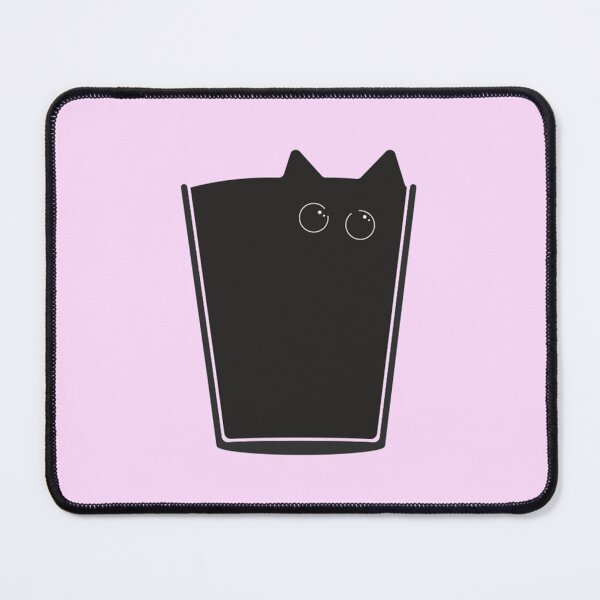 Item preview, black cat in a glass boba chibi cute rounded whimsical twee design #12 designed and sold by Kyna Arts.