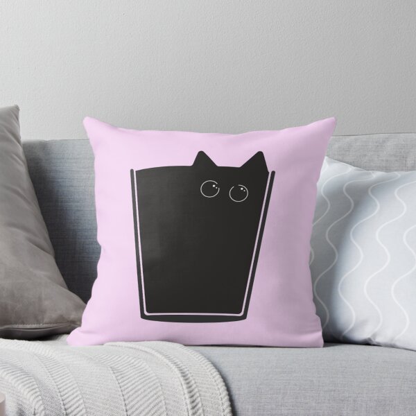 Item preview, black cat in a glass boba chibi cute rounded whimsical twee design #12 designed and sold by Kyna Arts.