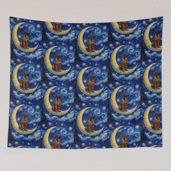 Item preview, Funny Bavarian Mountain Scent Hound Starry Night Painting Cute Moon Stars Mom Dad Kids designed and sold by FurryHavenPH.