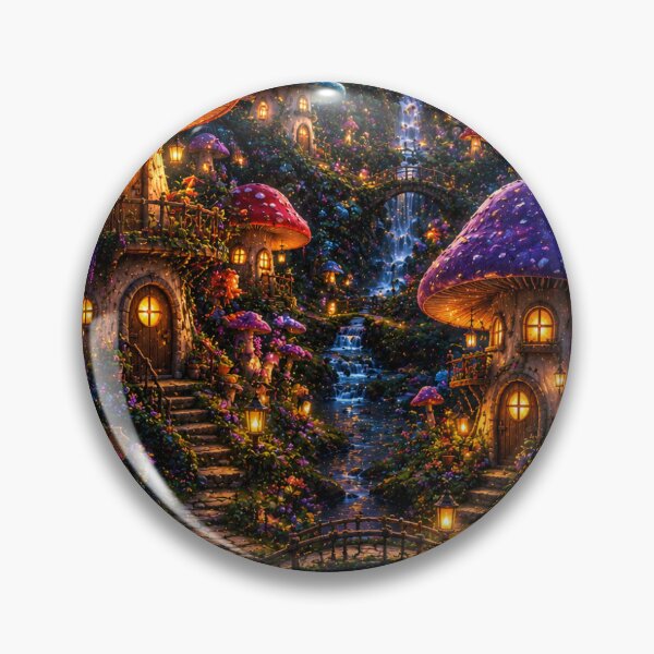Item preview, Welcome to Enchanted Mushroom Village: Magical Fantasy Landscape Artwork designed and sold by Ak-art-shop.