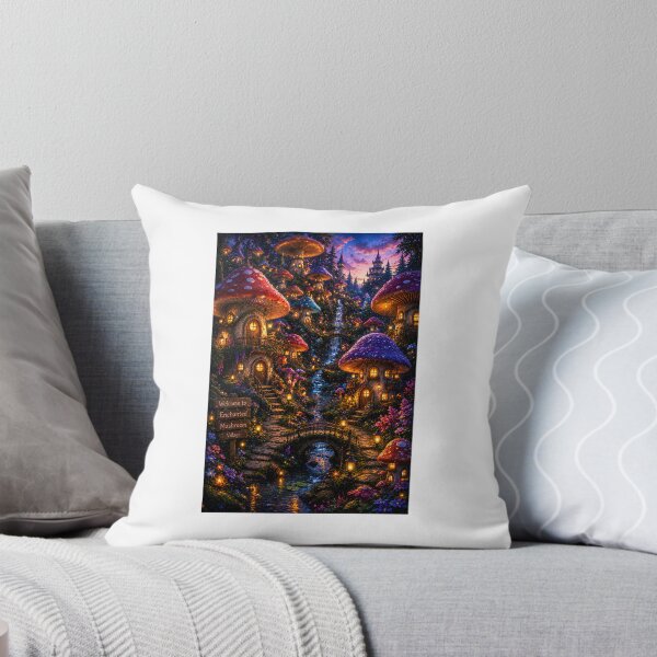Item preview, Welcome to Enchanted Mushroom Village: Magical Fantasy Landscape Artwork designed and sold by Ak-art-shop.