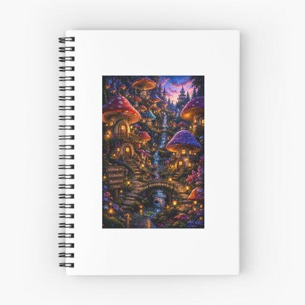 Item preview, Welcome to Enchanted Mushroom Village: Magical Fantasy Landscape Artwork designed and sold by Ak-art-shop.